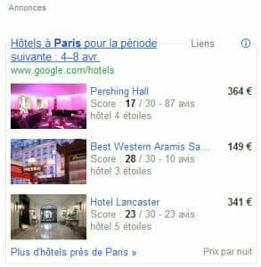 Google hotel finder comparateur hotel