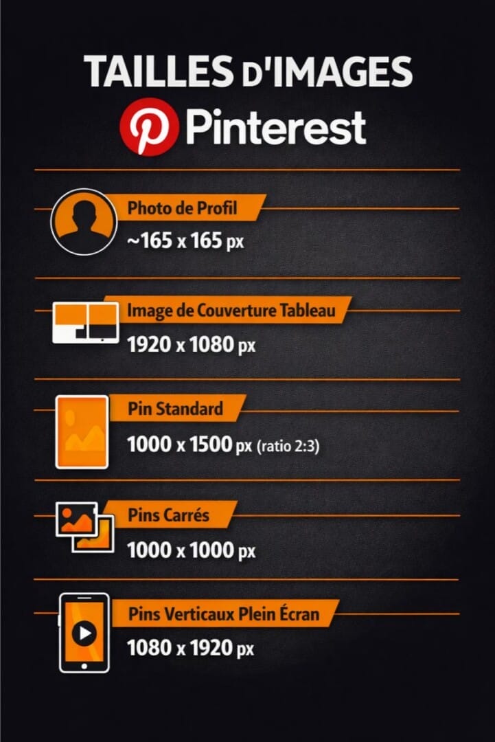 taille images pinterest