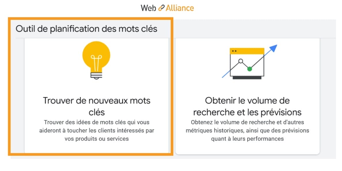 trouver mot cle keyword planner