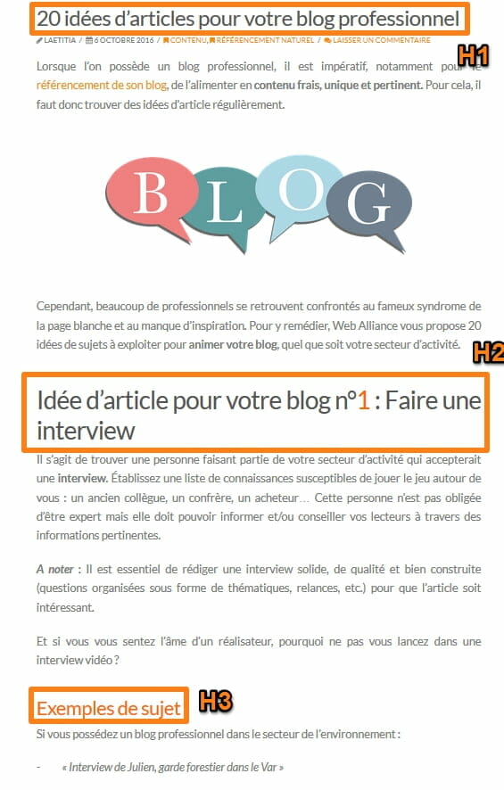 titre article h1