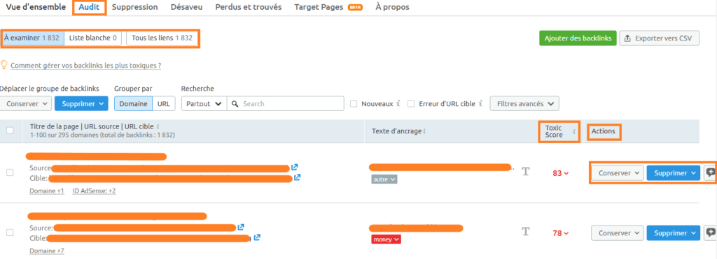 backlink audit semrush