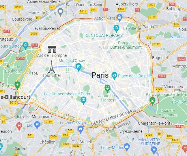 paris-google-maps Carte Nice geolocalisation